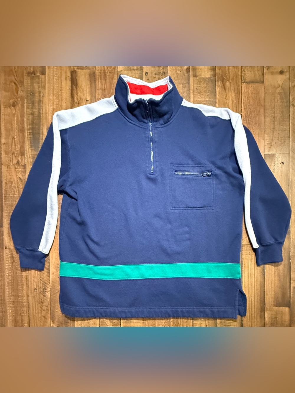 Vintage PACER Men’s Medium Navy Blue Quarter-Zip Pullover
